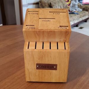 ONEIDA 11 Slot Wooden Knife Block Storage Utensils Cutlery